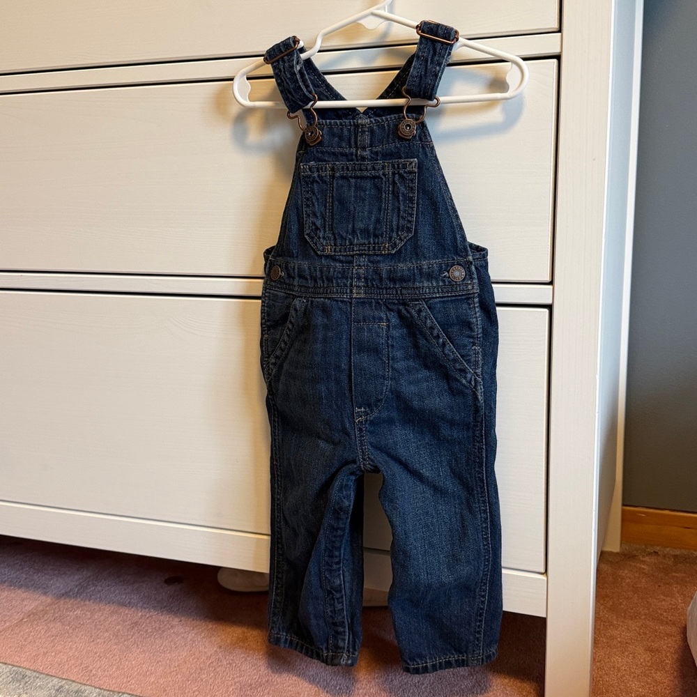 ✨ Baby GAP Organic Denim Overalls — Size 12–18 Months 💙👶🏼